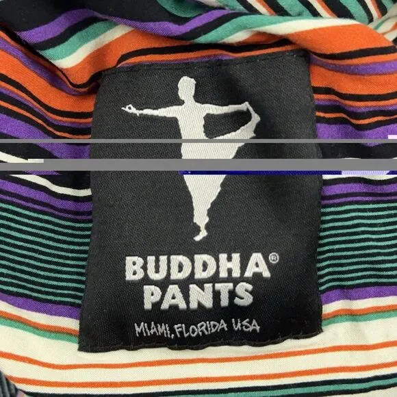Buddha The Savannah Summer Pants Sz S Multicolor Striped Harem Yoga Flowy Hippie - Picture 6 of 10